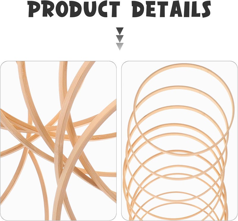 HOOTNEE 10pcs Embroidery Hoops Round Frames for DIY Fan Making and Cross Stitch Crafts Smooth Surface Sewing Supplies for Beginners and Giving - Image 2