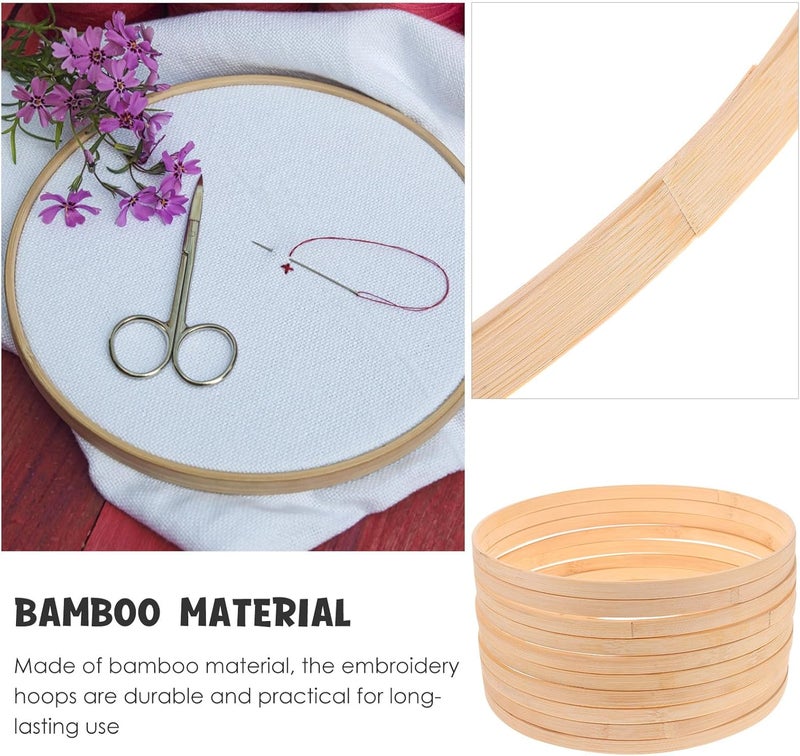 HOOTNEE 10pcs Embroidery Hoops Round Frames for DIY Fan Making and Cross Stitch Crafts Smooth Surface Sewing Supplies for Beginners and Giving - Image 5