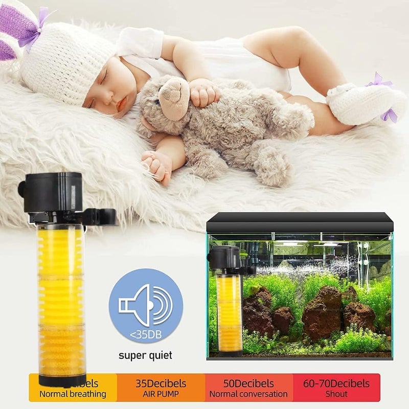 VAYINATO ® (LY-3310 | 25W | 1200L/Hr | Fit for 3.5 Feet Tank) Multi Function Powerful Aquarium Internal Filter, Ultra Quiet Design and Fully Submersible by Petzlifeworld - Image 3
