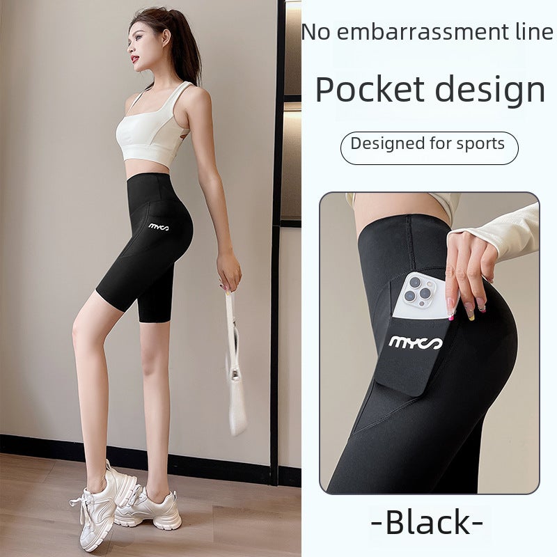 High Waist Cycling Leggings without Awkward Seams Black - Image 3
