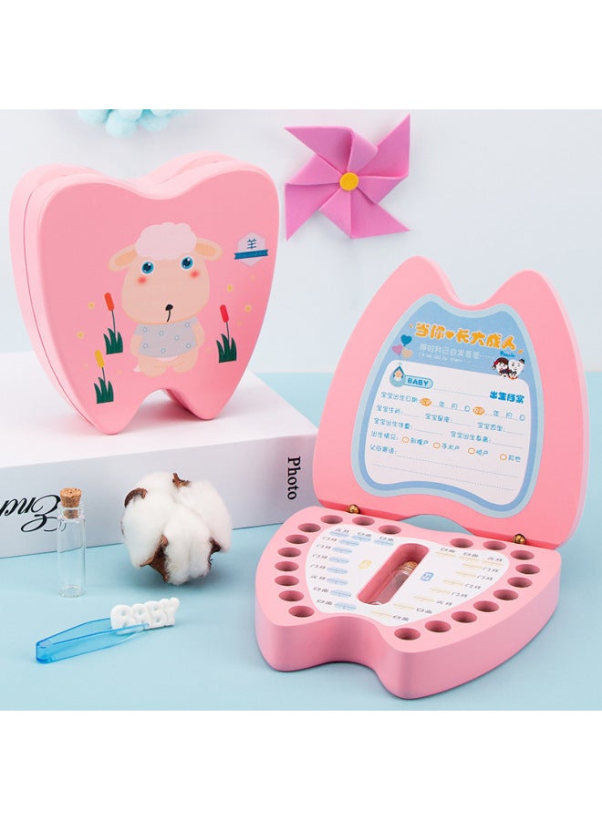 Wooden Children's Nipple Storage Box Baby Tooth Change Storage Box Tooth Loss Commemorative Collection Box Creative Toddler Gift-Color:Blue Zodiac Mouse  - Image 2