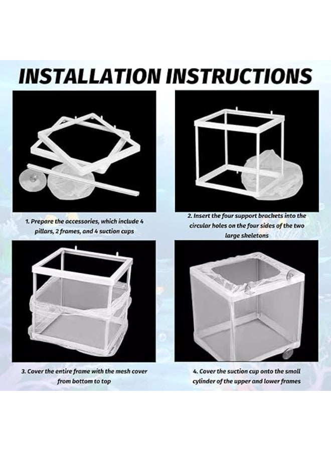 Huangxin 1 Pack Fish Breeder Box for Aquarium,Breeder Box for Fish Tank,Breeding Box for Fish Tank,for Aquarium Juvenile Fishes Separation Net Fry Hatchery with Suction Cups - Image 5