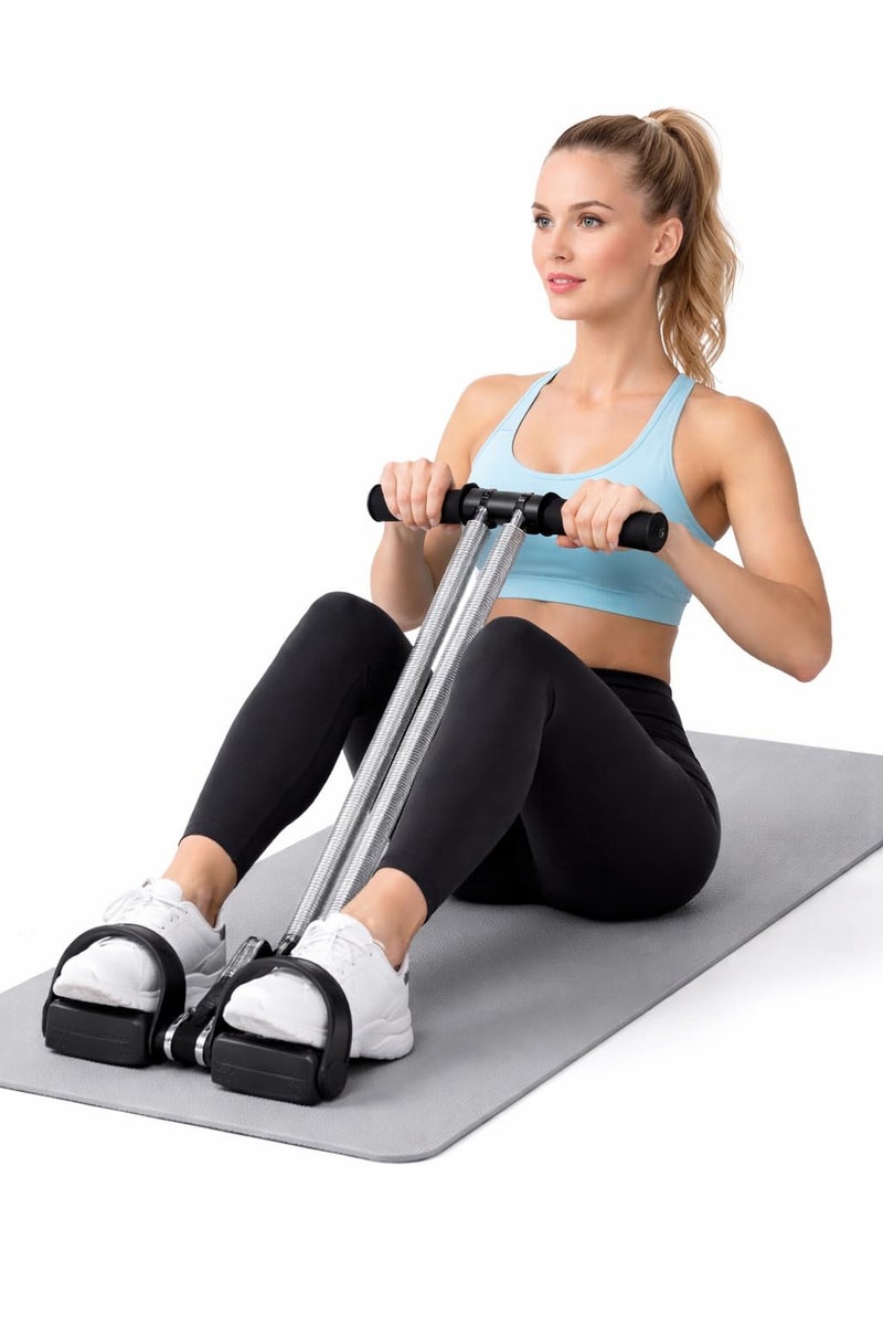 SUREFIT جهاز تقوية البطن المزدوج الربيعي مع لوحة الالتواء | جهاز تمرين البطن | معدات صالة الألعاب الرياضية المنزلية لتمارين البطن، تنحيف الخصر، تقوية النواة وفقدان الوزن - Image 2
