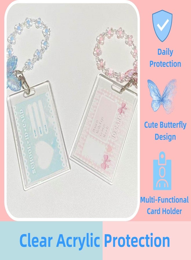 Hileapx Kpop Photocard Holder Keychain, Cute Acrylic Butterfly Photo Card Holder for Kpop Album Card (No Photocard) - Image 3