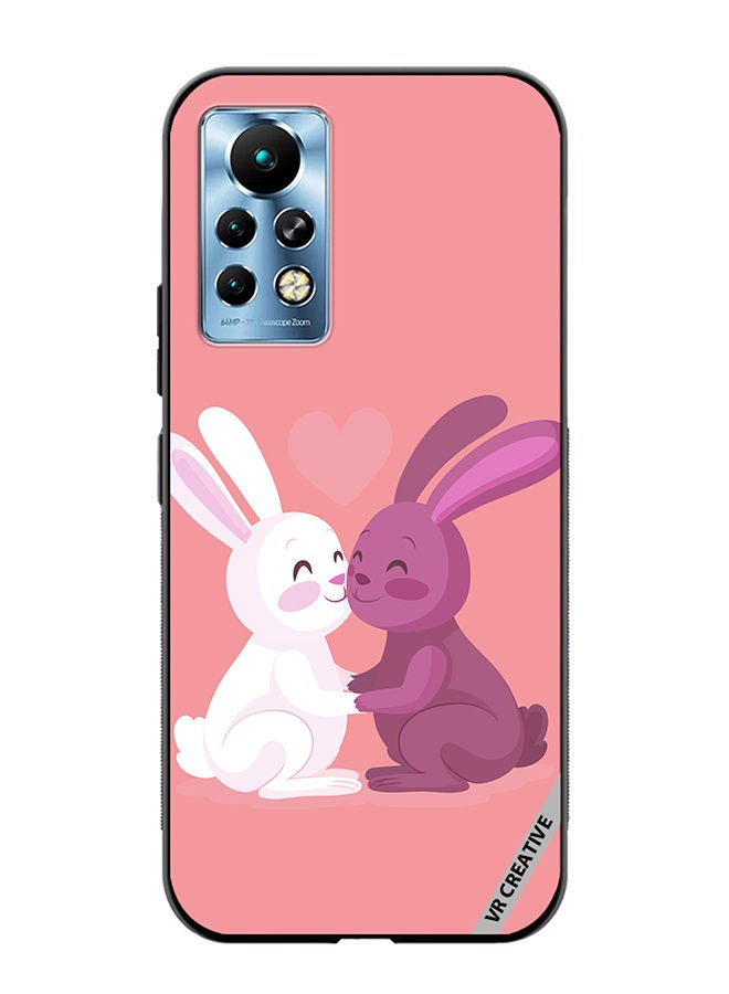 VR CREATIVE Protective Case Cover For Infinix Note 11 Pro Love Rabbits Design Multicolour - Image 1