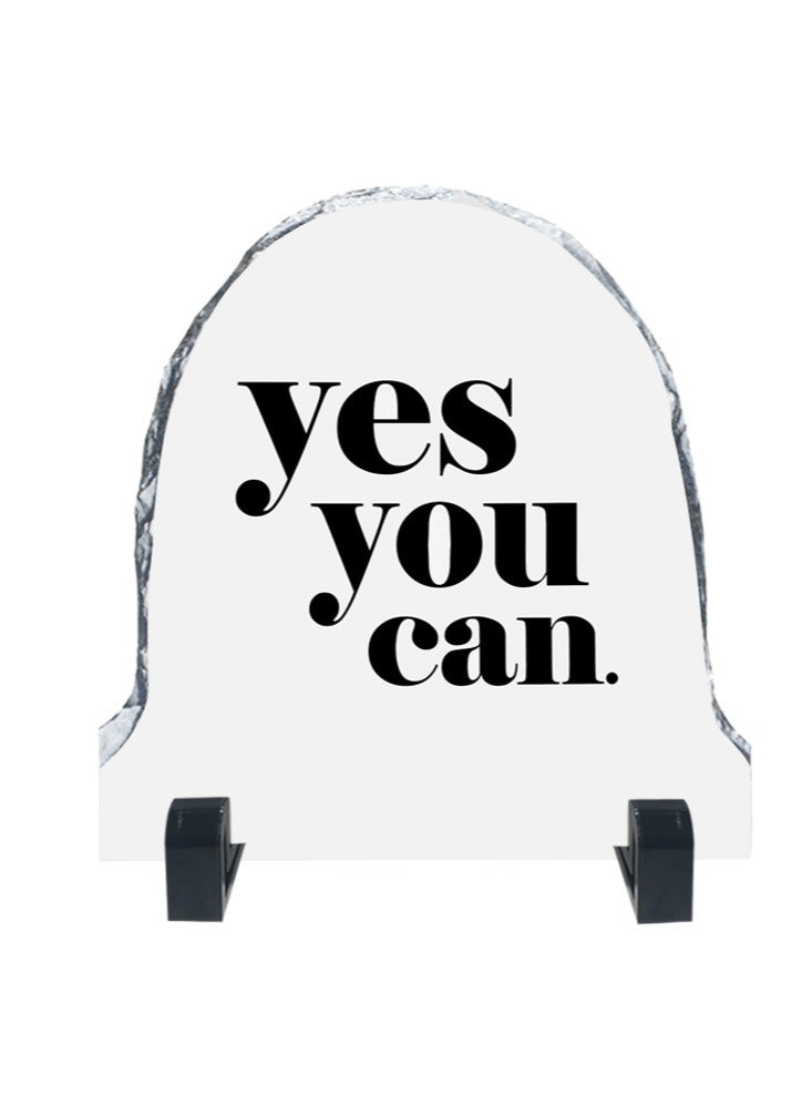 Service Zone Protective Printed White Rock Shape Marble Photo Frame for Table Top Yes You Can - Image 1
