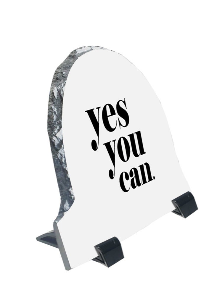 Service Zone Protective Printed White Rock Shape Marble Photo Frame for Table Top Yes You Can - Image 2