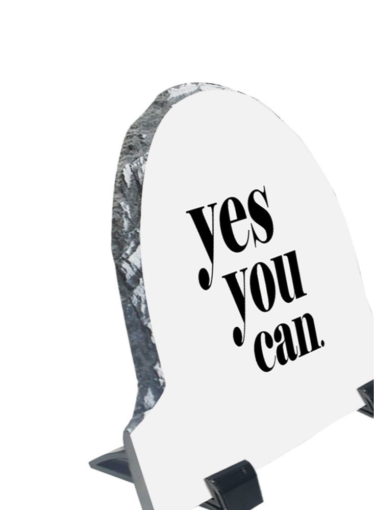 Service Zone Protective Printed White Rock Shape Marble Photo Frame for Table Top Yes You Can - Image 3