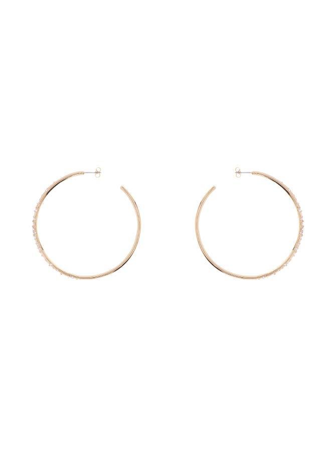 Karen Millen Crystal Sprinkle Large Hoop Earrings  - Image 1