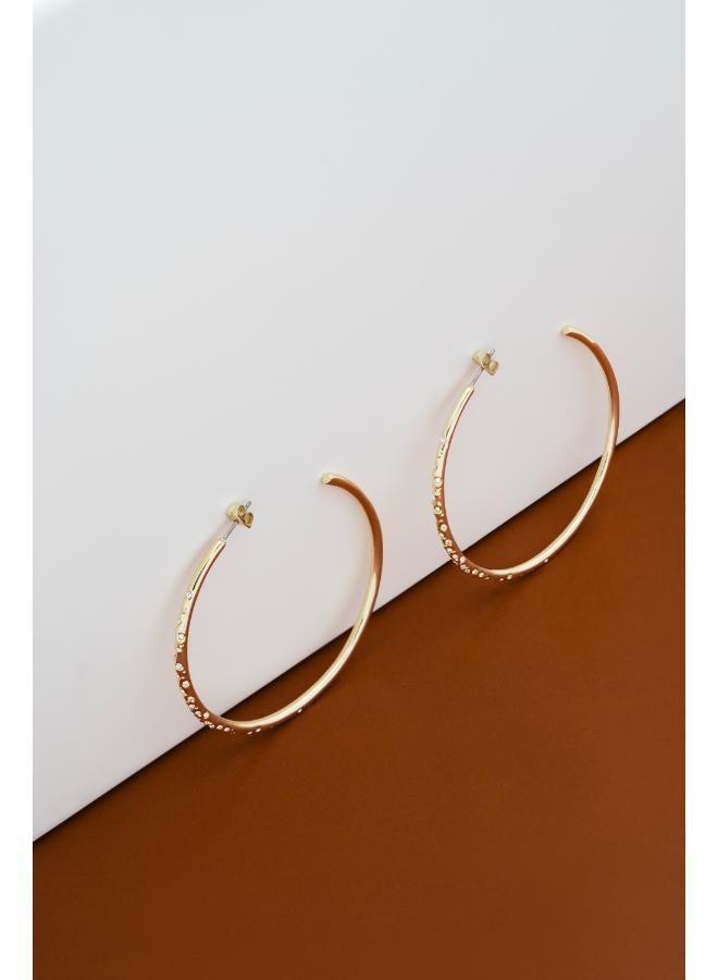 Karen Millen Crystal Sprinkle Large Hoop Earrings  - Image 2