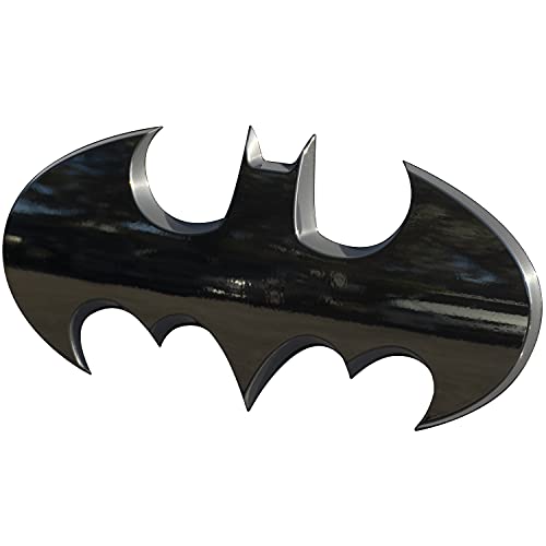 Fan Emblems Batman 3D Car Badge - 1989 Batwing Logo - Large (Black Chrome: 7.3 x 3.6 x 0.4 inches) - Image 1