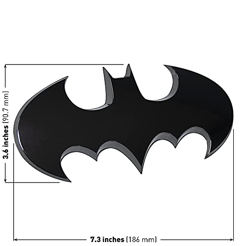 Fan Emblems Batman 3D Car Badge - 1989 Batwing Logo - Large (Black Chrome: 7.3 x 3.6 x 0.4 inches) - Image 2
