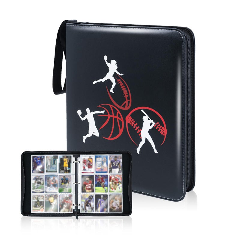 CLOVERCAT 9 Pocket Waterproof Sports Card Binder Trading Album Display Holder Expandable 720 Double Sided Pocket Album Compatible with Gaming Cards Yugioh MTG and Other TCG Balls