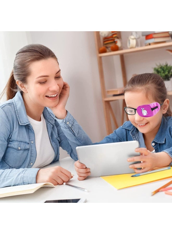 6 Pcs Eye Patches for Kids, Glasses, Upgraded 3D Contoured Design, Cute Pattern, Reusable for Treating Lazy Eye Amblyopia Strabismus, Left - Image 4