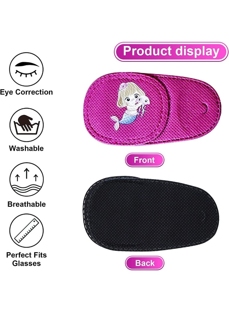 6 Pcs Eye Patches for Kids, Glasses, Upgraded 3D Contoured Design, Cute Pattern, Reusable for Treating Lazy Eye Amblyopia Strabismus, Left - Image 5