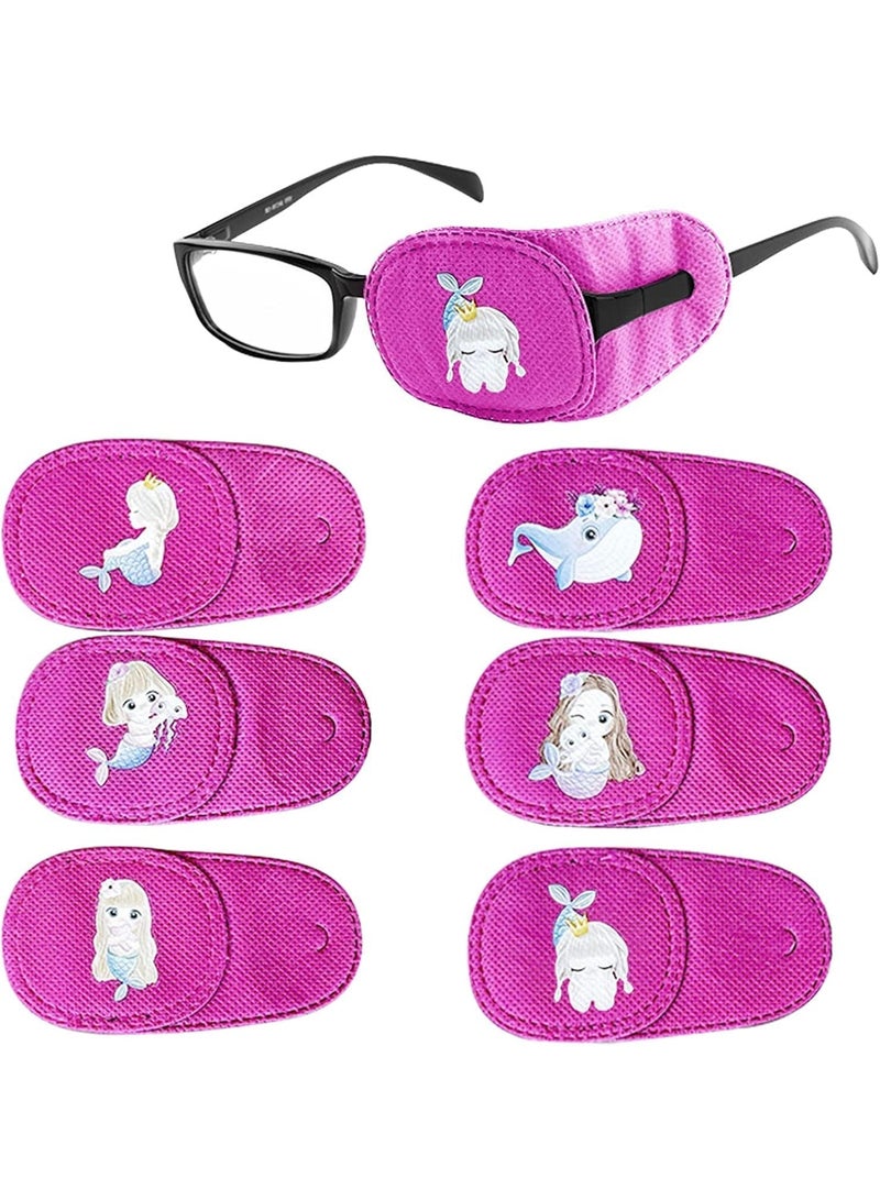 6 Pcs Eye Patches for Kids, Glasses, Upgraded 3D Contoured Design, Cute Pattern, Reusable for Treating Lazy Eye Amblyopia Strabismus, Left - Image 1