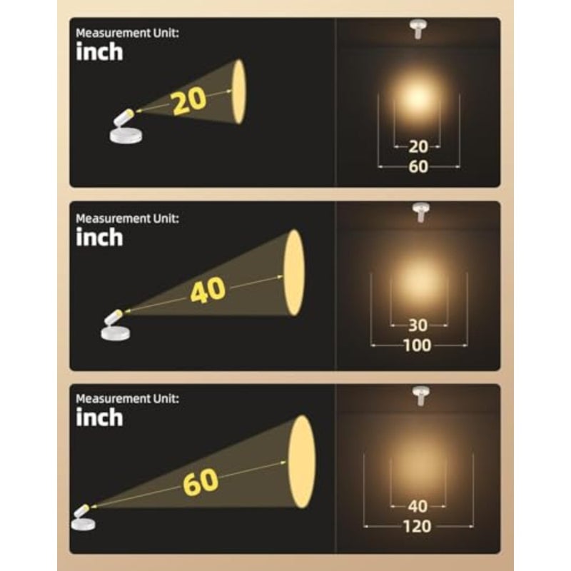 Indoor wireless spot lights for artwork and home decor: rechargeable, dimmable, timer-controlled, 3CCT LED uplighting in white, battery-operated - Image 4