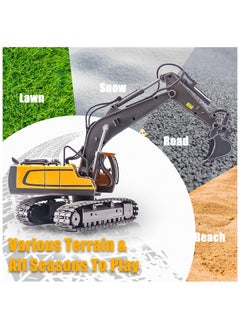 XiuWoo Remote Control Excavator, Toys for Boys Age 6-12, Rechargeable Construction Vehicles Truck with Sound Light Metal Shovel, Birthday for Kids  - Image 4