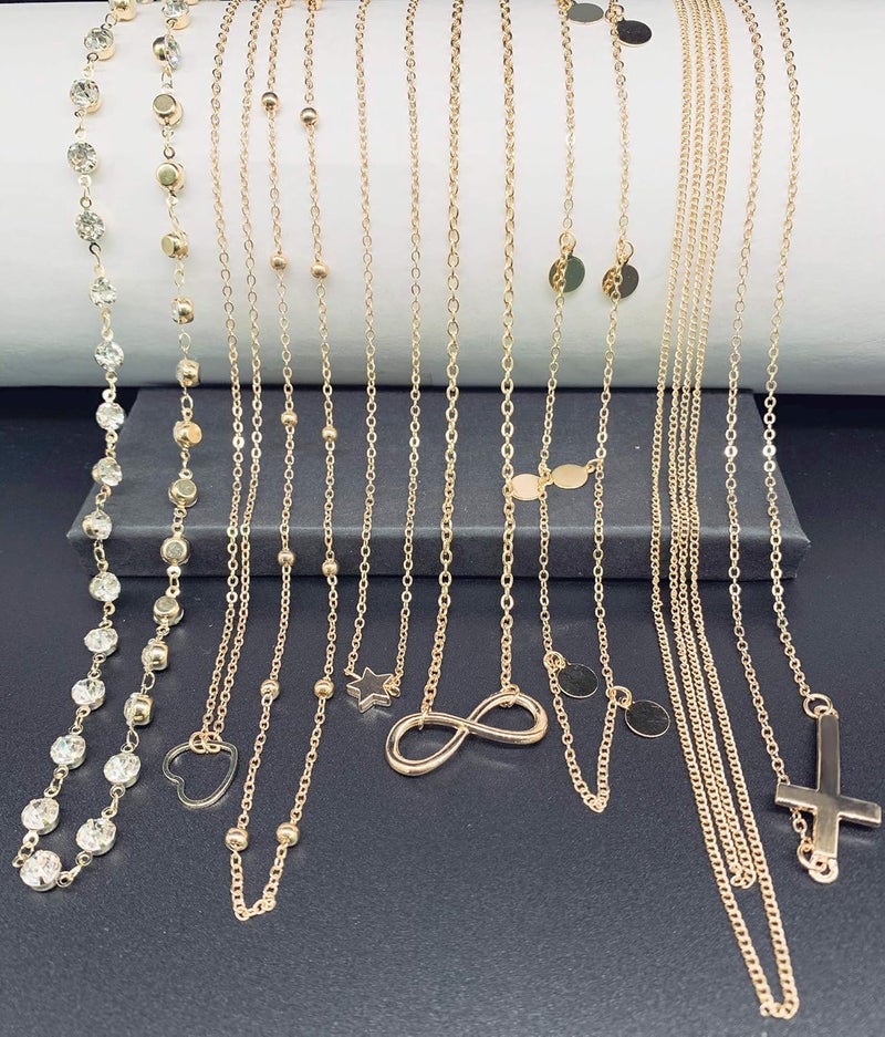 Tornito 4-8Pcs Sexy Body Chain Belly Waist Chain Necklace Summer Beach Bikini Bra Body Jewelry for Women Gold Tone - Image 3