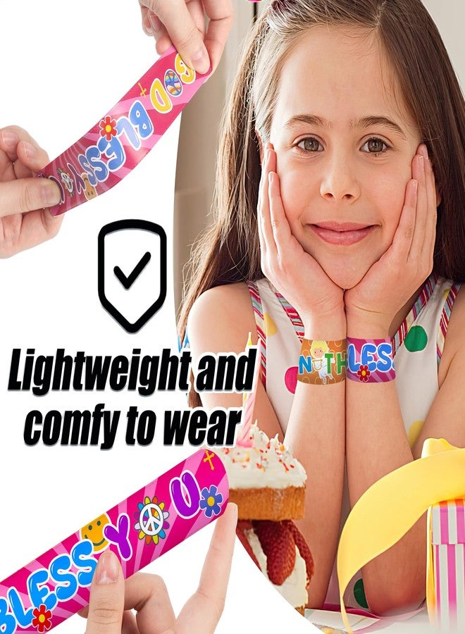 MCPINKY 64PCS Christian Slap Bracelets, Bible Verses Religious Slap Bracelets Snap Wristbands for Kids Sunday School Gifts Classroom Prizes - Image 4