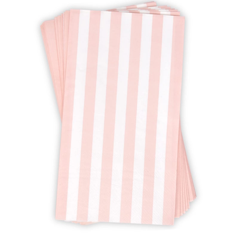 Gift Boutique Gift Boutique 100 Light Pink & White Stripe Guest Napkins 3 Ply Disposable Paper Pack Striped Dinner Hand Napkin for Bathroom Powder Room Wedding Holiday Bridal & Baby Shower Decorative Towels - Image 5