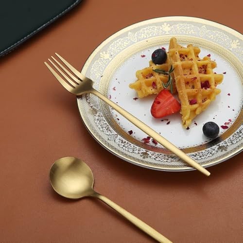KitchEase 4-Piece French Style Dinner Spoons | Stainless Steel Flatware Spoon Set | Elegant Dishwasher-Safe Silverware Cutlery Set for Home, Restaurants & Gifting (Aurum Gold) - Image 5