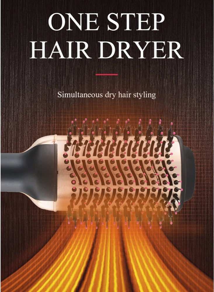 GREBON 1200 Watt Hair Dryer Brush Ceramic Dryer and Styler 2 in 1, Professional Steam and Infrared Hair Dryer, Hot Air Brush & Styler Oval Barrel Blow, Electric Comb One Step Hair Dryer with Negative Ion - Image 3