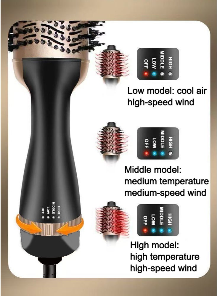 GREBON 1200 Watt Hair Dryer Brush Ceramic Dryer and Styler 2 in 1, Professional Steam and Infrared Hair Dryer, Hot Air Brush & Styler Oval Barrel Blow, Electric Comb One Step Hair Dryer with Negative Ion - Image 5