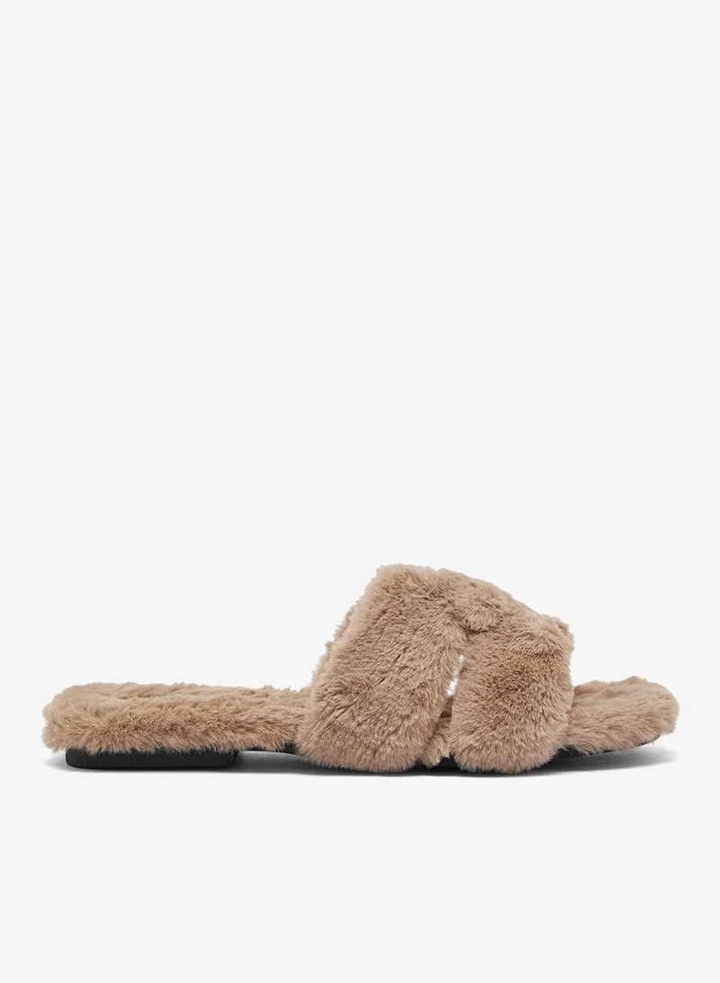 Ginger Cozy Fur Bedroom Slippers