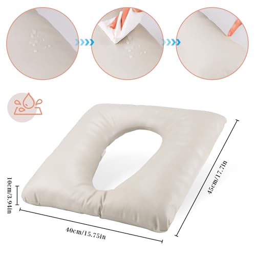 RoamReady Bedside Commode Cushion, Seniors Portable Seat Cushion for Toilet/Shower/Bedside, Universal Fit Commode Padded Seat for Elderly, Seats Pad Cover Toilet Seats 17x17 with Fixing Straps (Gray) - Image 2