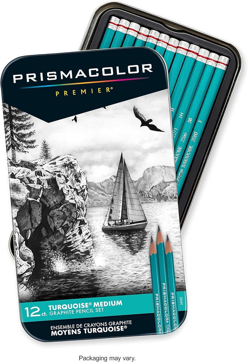 Prismacolor Premier Turquoise Medium Graphite Pencil Set - 12 Count - Image 1
