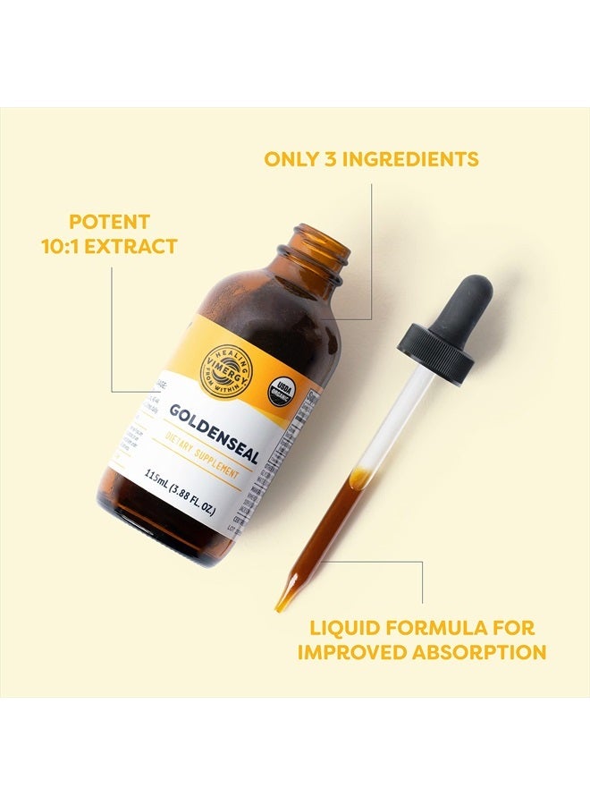 Vimergy Goldenseal Dietary Supplement – Fast-Absorbing Water Extract – 10:1 Extract of 200mg Goldenseal – USDA Certified Organic, Vegan, Kosher – 115 mL (57 Servings) - Image 4