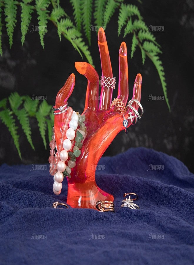 AUEAR, 1 Pack Hand Form Jewelry Display Holder OK Shape Stand Support for Bracelet Ring Watch Key Home Organization Pink - Image 2