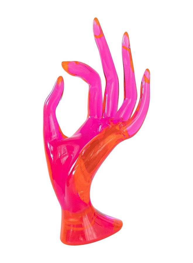 AUEAR, 1 Pack Hand Form Jewelry Display Holder OK Shape Stand Support for Bracelet Ring Watch Key Home Organization Pink - Image 1