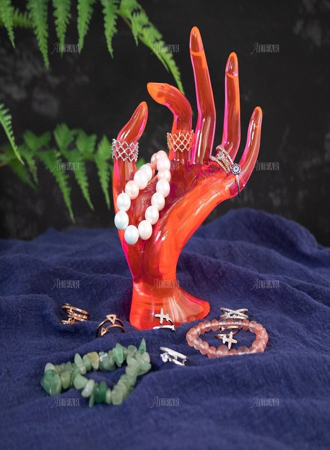 AUEAR, 1 Pack Hand Form Jewelry Display Holder OK Shape Stand Support for Bracelet Ring Watch Key Home Organization Pink - Image 4