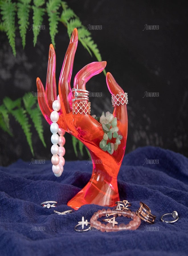 AUEAR, 1 Pack Hand Form Jewelry Display Holder OK Shape Stand Support for Bracelet Ring Watch Key Home Organization Pink - Image 3