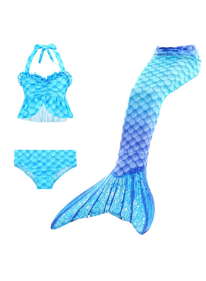 Swimsuit - Girls Mermaid Tail Swimsuit - DH42+WJF46, 140 - Kids Swimming Costume, Beach Bikini, Summer Swimwear, Quick Dry, Pool Party, Bathing Suit Swimsuit - Image 1