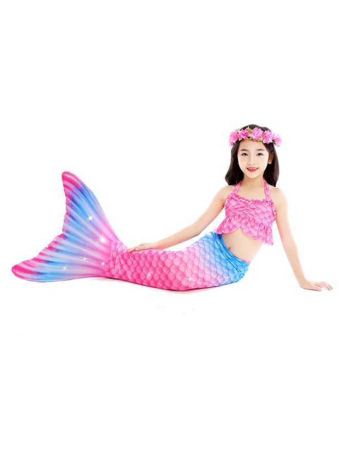 Swimsuit - Girls Mermaid Tail Swimsuit - DH42+WJF46, 140 - Kids Swimming Costume, Beach Bikini, Summer Swimwear, Quick Dry, Pool Party, Bathing Suit Swimsuit - Image 4
