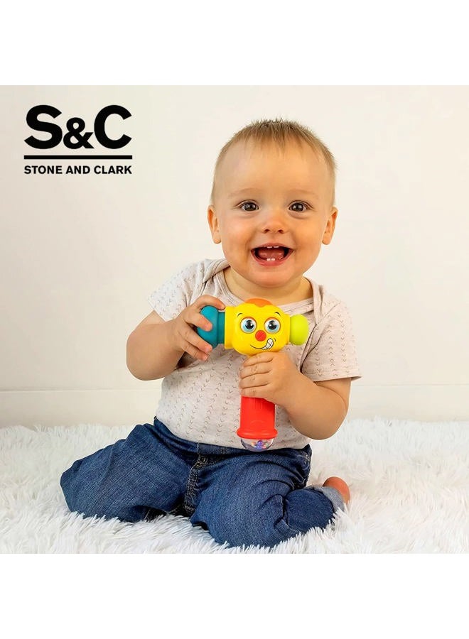 Stone and Clark Toy Hammer w/Lights, Learning Mode Music Mode – Baby Hammer Toy Plays 6 Short Kids' Songs, Counts 1-10 w/Baby, Changes Funny Expressions Lights Up – for Kids 12 Months Older - Image 3