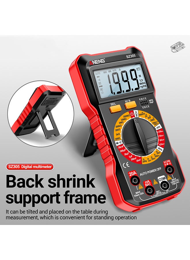 ANENG - SZ305 Multimeter Capacitor Testers Professional 1999 Counts Smart Voltmeter Ohm Meter Fast Accurately Measures Voltage Current Resistance Capacitor Frequency Diode hFE - Image 1