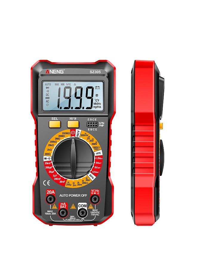 ANENG - SZ305 Multimeter Capacitor Testers Professional 1999 Counts Smart Voltmeter Ohm Meter Fast Accurately Measures Voltage Current Resistance Capacitor Frequency Diode hFE - Image 1