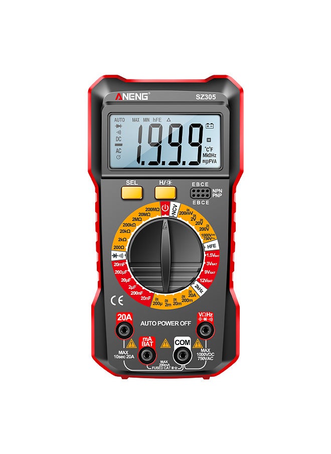 ANENG - SZ305 Multimeter Capacitor Testers Professional 1999 Counts Smart Voltmeter Ohm Meter Fast Accurately Measures Voltage Current Resistance Capacitor Frequency Diode hFE - Image 1
