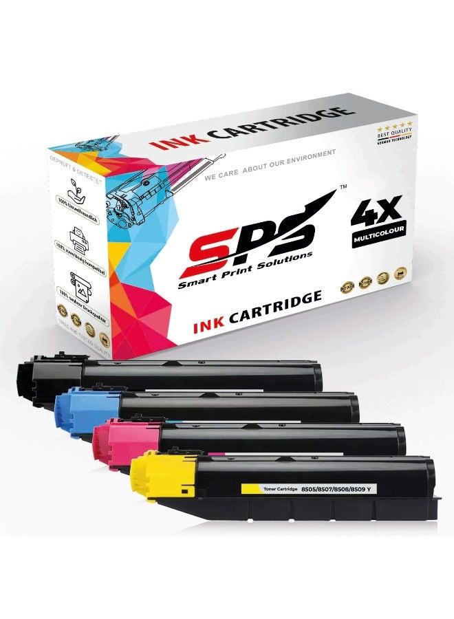 Smart Print Solutions SPS Compatible Toner Cartridges for Kyocera - TK-8509 | 4x Multicolor | Yield upto 30,000 Pages - Image 1