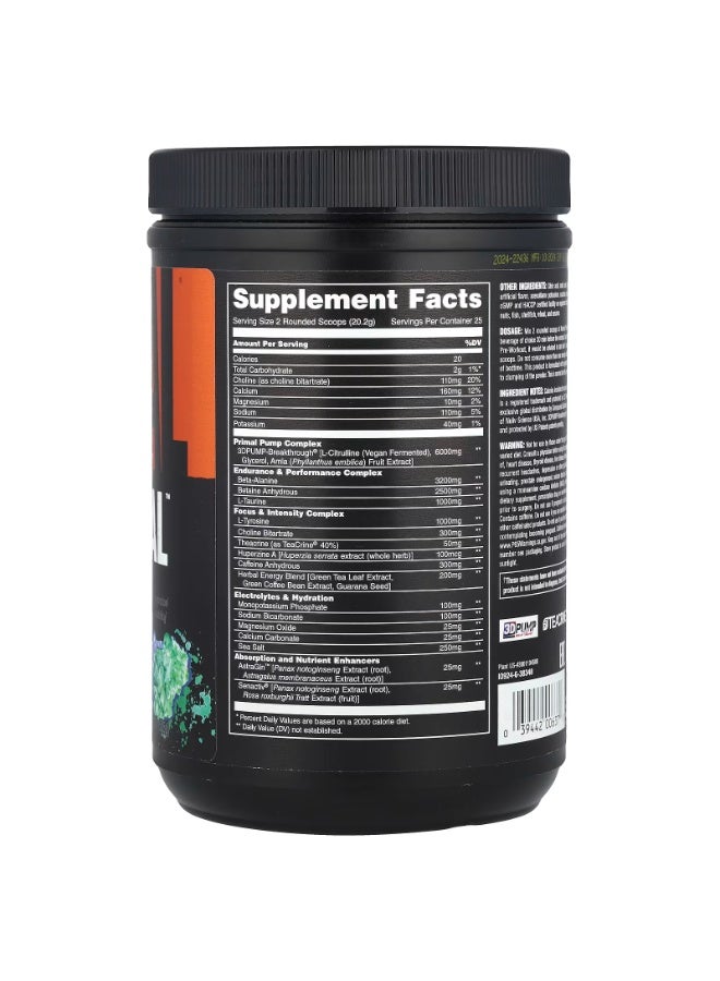 Animal, Pre Workout Primal Powder, Candy Crush'D, 1.11 Lb (505 G)