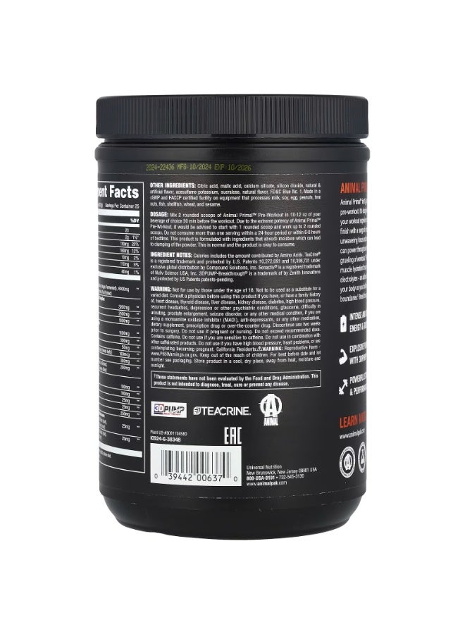 Animal, Pre Workout Primal Powder, Candy Crush'D, 1.11 Lb (505 G)