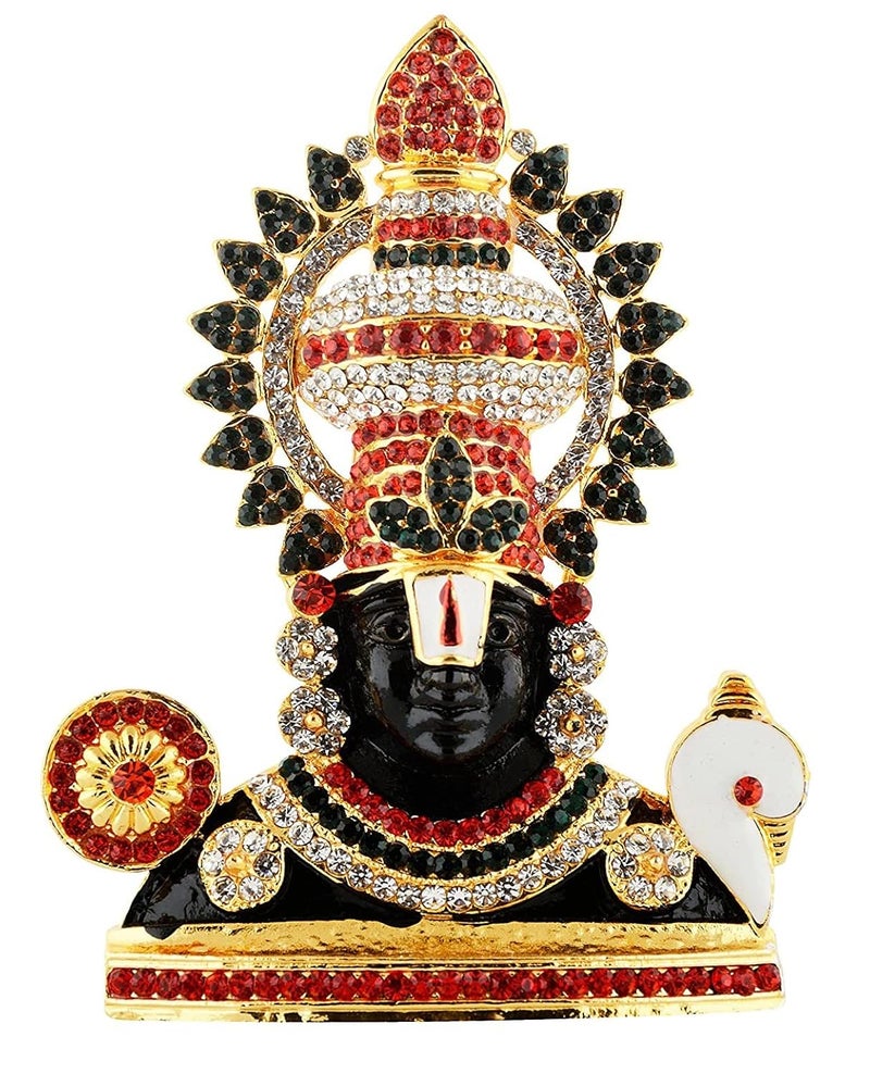 GCT Tirupati Balaji Idol Lord Venkateswara Idol B186 Black Color Metal Statue for Home Dcor Car Dashboard Mandir Pooja Murti Temple Puja Office Table Showpiece - Image 1