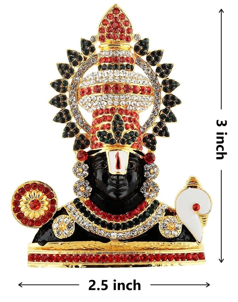 GCT Tirupati Balaji Idol Lord Venkateswara Idol B186 Black Color Metal Statue for Home Dcor Car Dashboard Mandir Pooja Murti Temple Puja Office Table Showpiece - Image 2