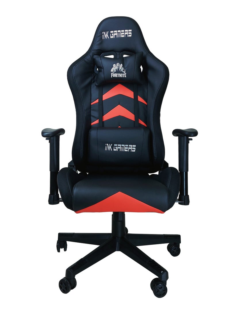 INK GAMERS Gaming Chair  With RGB Lights, Ergonomic Design, High Back, Reclining Function, Neck And Lumbar Support, Silent Casters - Ideal For Gaming, Racing, Office And Computer Use - Image 2