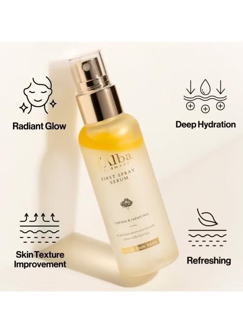 دالبا پيدمونت d'alba Piedmont Italian White Truffle First Spray Serum (Vegan) ، مصل ترطيب لامع ضباب الوجه ، dalbamist ، حزمة من 1 ، 3.38 أوقية فلورية - Image 4