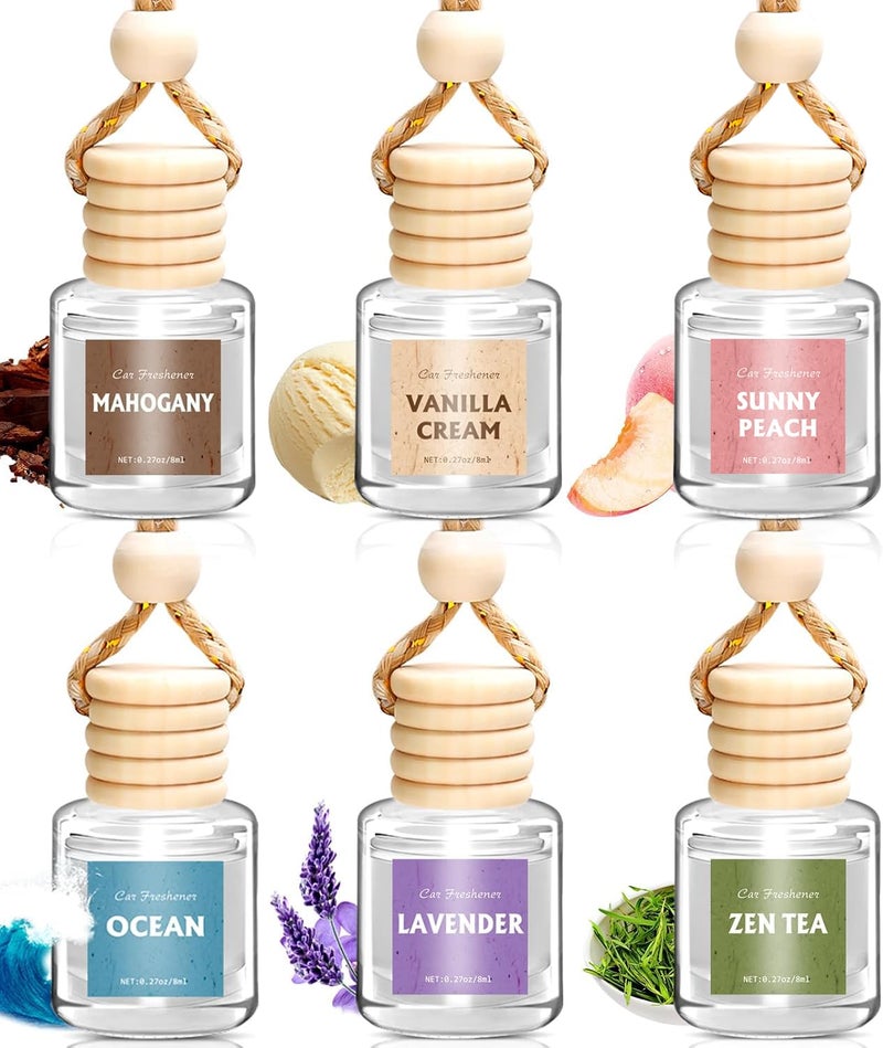 AROIC Car Air Freshener for Women, 6 Pack Air Freshener Diffuser, Mothers Day Gift for Mom, Hanging Essential Oil Air Freshener Diffuser Odor Eliminator, Cute Car Interior Decor Car Scents Accessories - Image 1